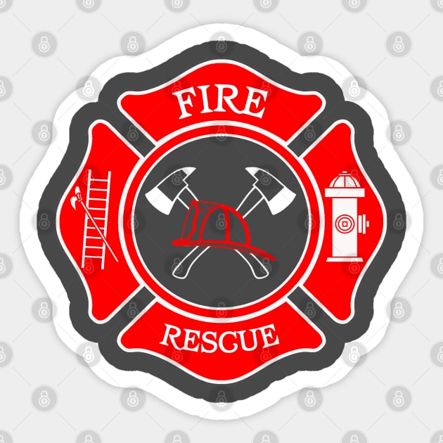 Fire Rescue maltese cross Sticker by BassFishin